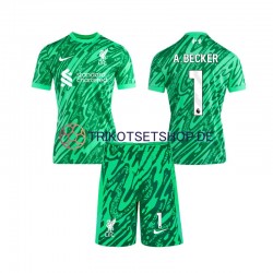 Liverpool Torwart Alisson Becker 1 2024-2025 Kinder Trikotset Auswärts Kurzarm