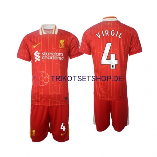 Liverpool Virgil 4 2024-2025 Kinder Trikotset Heim Kurzarm