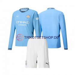 Manchester City 2024-2025 Kinder Trikotset Heim Langarm