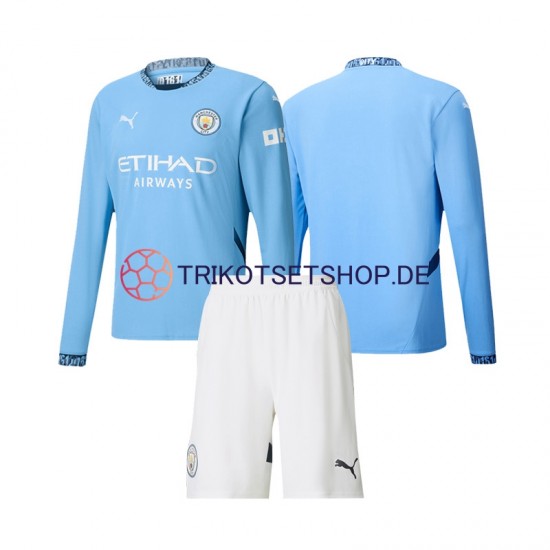 Manchester City 2024-2025 Kinder Trikotset Heim Langarm