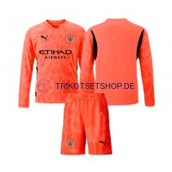 Manchester City Torwart 2024-2025 Kinder Trikotset Auswärts Langarm