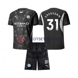 Manchester City Torwart Ederson Moraes 31 2024-2025 Kinder Trikotset Viertes Kurzarm