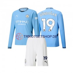 Manchester City Gundogan 19 2024-2025 Kinder Trikotset Heim Langarm