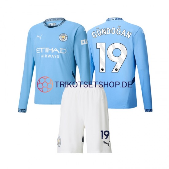 Manchester City Gundogan 19 2024-2025 Kinder Trikotset Heim Langarm