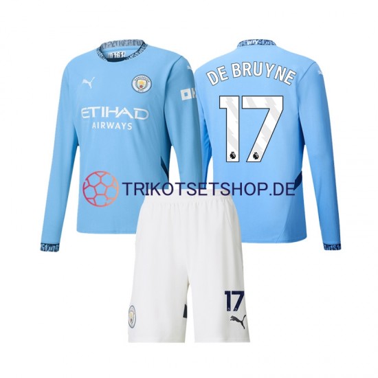 Manchester City Kevin De Bruyne 17 2024-2025 Kinder Trikotset Heim Langarm