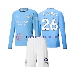 Manchester City Savinho 26 2024-2025 Kinder Trikotset Heim Langarm