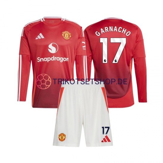 Manchester United Alejandro Garnacho 17 2024-2025 Kinder Trikotset Heim Langarm