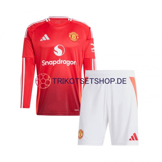 Manchester United 2024-2025 Kinder Trikotset Heim Langarm