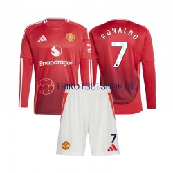 Manchester United Cristiano Ronaldo 7 2024-2025 Kinder Trikotset Heim Langarm