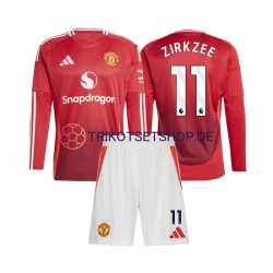 Manchester United Joshua Zirkzee 11 2024-2025 Kinder Trikotset Heim Langarm