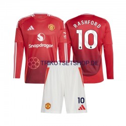 Manchester United Marcus Rashford 10 2024-2025 Kinder Trikotset Heim Langarm