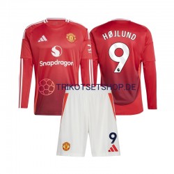 Manchester United Rasmus Hojlund 9 2024-2025 Kinder Trikotset Heim Langarm