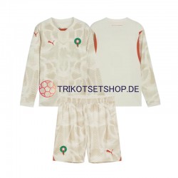 Marokko Torwart 2024 Kinder Trikotset Auswärts Langarm