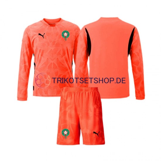 Marokko Torwart 2024 Kinder Trikotset Heim Langarm
