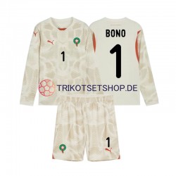 Marokko Torwart Yassine Bounou 1 2024 Kinder Trikotset Auswärts Langarm