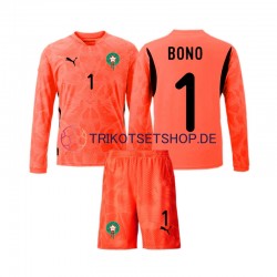 Marokko Torwart Yassine Bounou 1 2024 Kinder Trikotset Heim Langarm