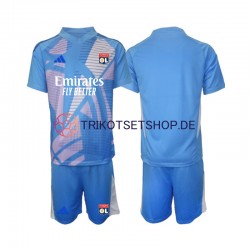 Olympique Lyon Torwart 2024-2025 Kinder Trikotset Ausweich Blau Kurzarm