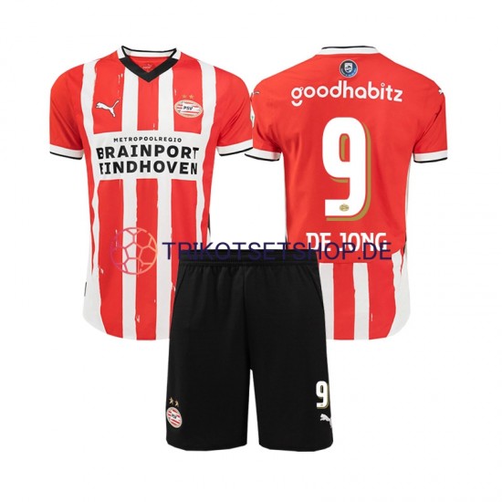 PSV Eindhoven DE JONG 9 2024-2025 Kinder Trikotset Heim Kurzarm