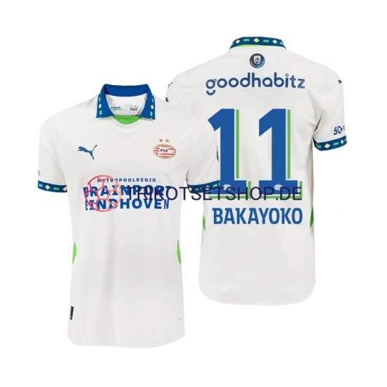 PSV Eindhoven Johan Bakayoko 11 2024-2025 Herren Trikot Auswärts Kurzarm