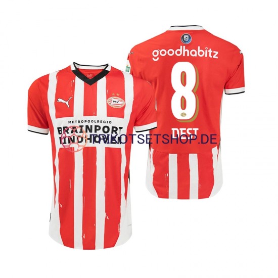 PSV Eindhoven Sergino Dest 8 2024-2025 Herren Trikot Heim Kurzarm