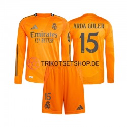 Real Madrid Arda Guler 15 2024-2025 Kinder Trikotset Auswärts Langarm