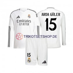 Real Madrid Arda Guler 15 2024-2025 Kinder Trikotset Heim Langarm