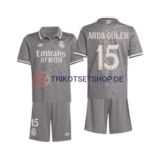 Real Madrid Arda Guler 15 2024-2025 Kinder Trikotset Ausweich Kurzarm
