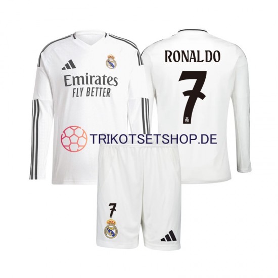 Real Madrid Cristiano Ronaldo 7 2024-2025 Kinder Trikotset Heim Langarm