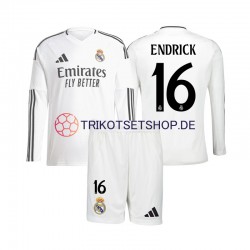 Real Madrid Endrick 16 2024-2025 Kinder Trikotset Heim Langarm
