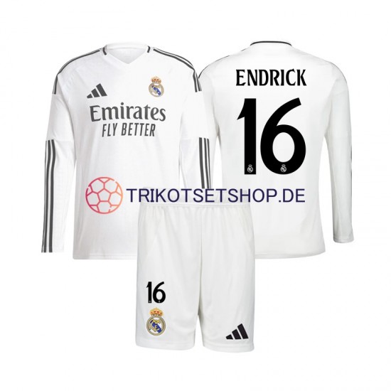 Real Madrid Endrick 16 2024-2025 Kinder Trikotset Heim Langarm