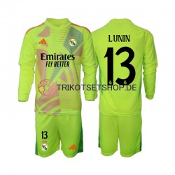 Real Madrid Torwart Lunin 13 2024-2025 Kinder Trikotset Viertes Langarm