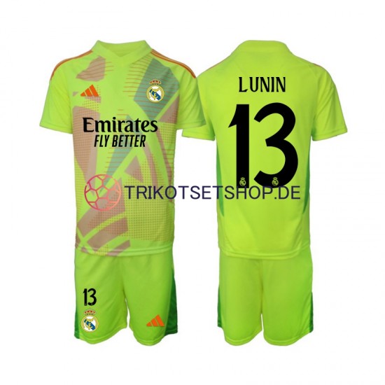 Real Madrid Torwart Lunin 13 2024-2025 Kinder Trikotset Viertes Kurzarm