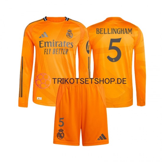 Real Madrid Jude Bellingham 5 2024-2025 Kinder Trikotset Auswärts Langarm