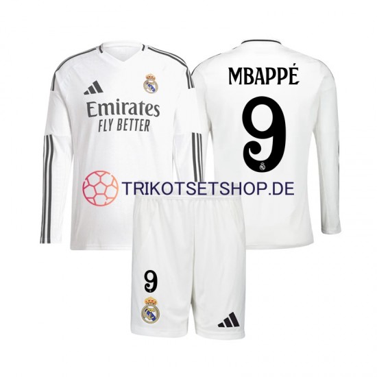 Real Madrid Mbappé Kylian 9 2024-2025 Kinder Trikotset Heim Langarm