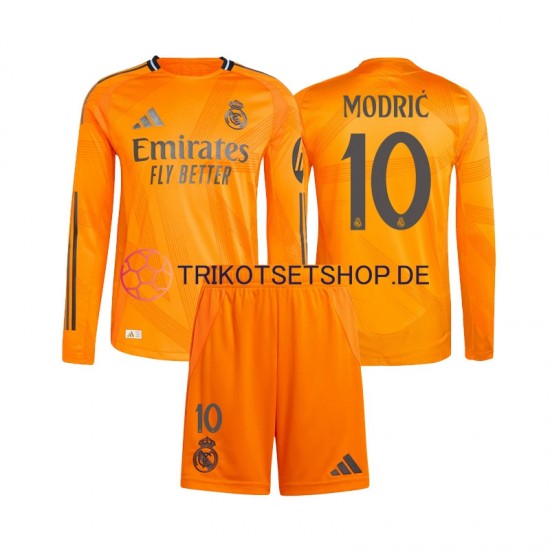 Real Madrid Modrić Luka 10 2024-2025 Kinder Trikotset Auswärts Langarm