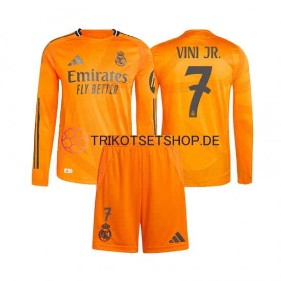Real Madrid Vinicius Junior 7 2024-2025 Kinder Trikotset Auswärts Langarm