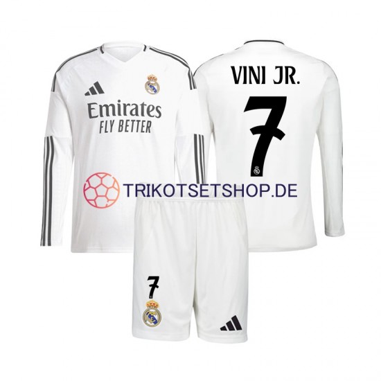 Real Madrid Vinicius Junior 7 2024-2025 Kinder Trikotset Heim Langarm